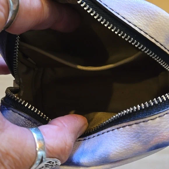 Coach Stylish Blue/Purple/White Tie-Dye Zipper Pouch - Picture 7 of 8